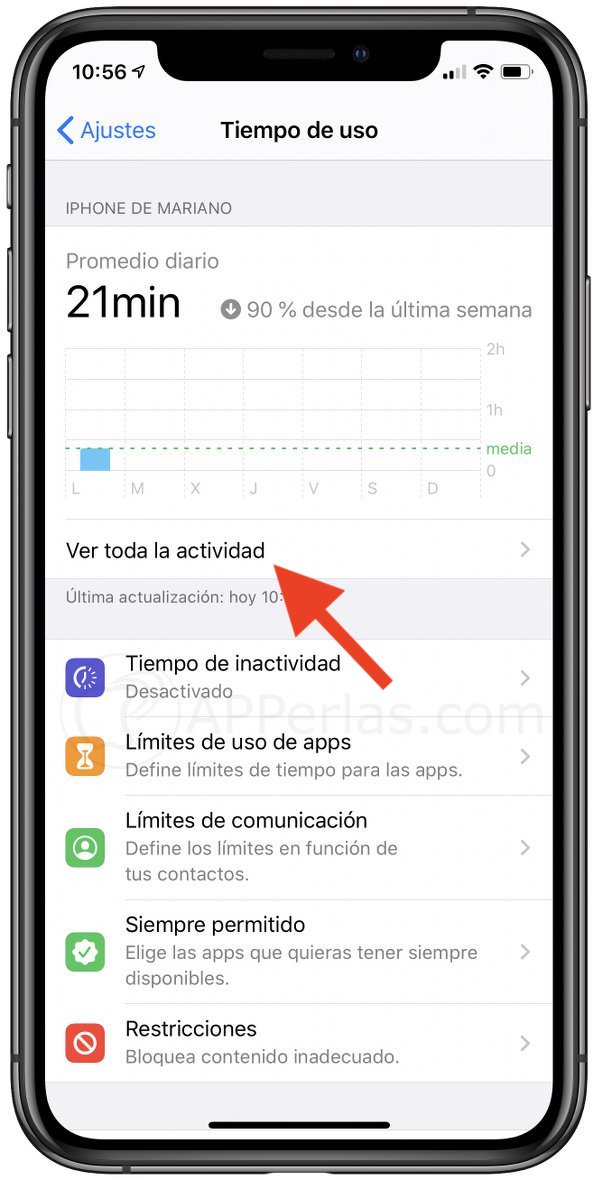 Pulsa en la opción "Ver toda la actividad" Pulsa en la opción "Ver toda la actividad"
