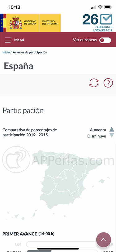 app para seguir elecciones Locales y Europeas españa 26m 26 de mayo 3