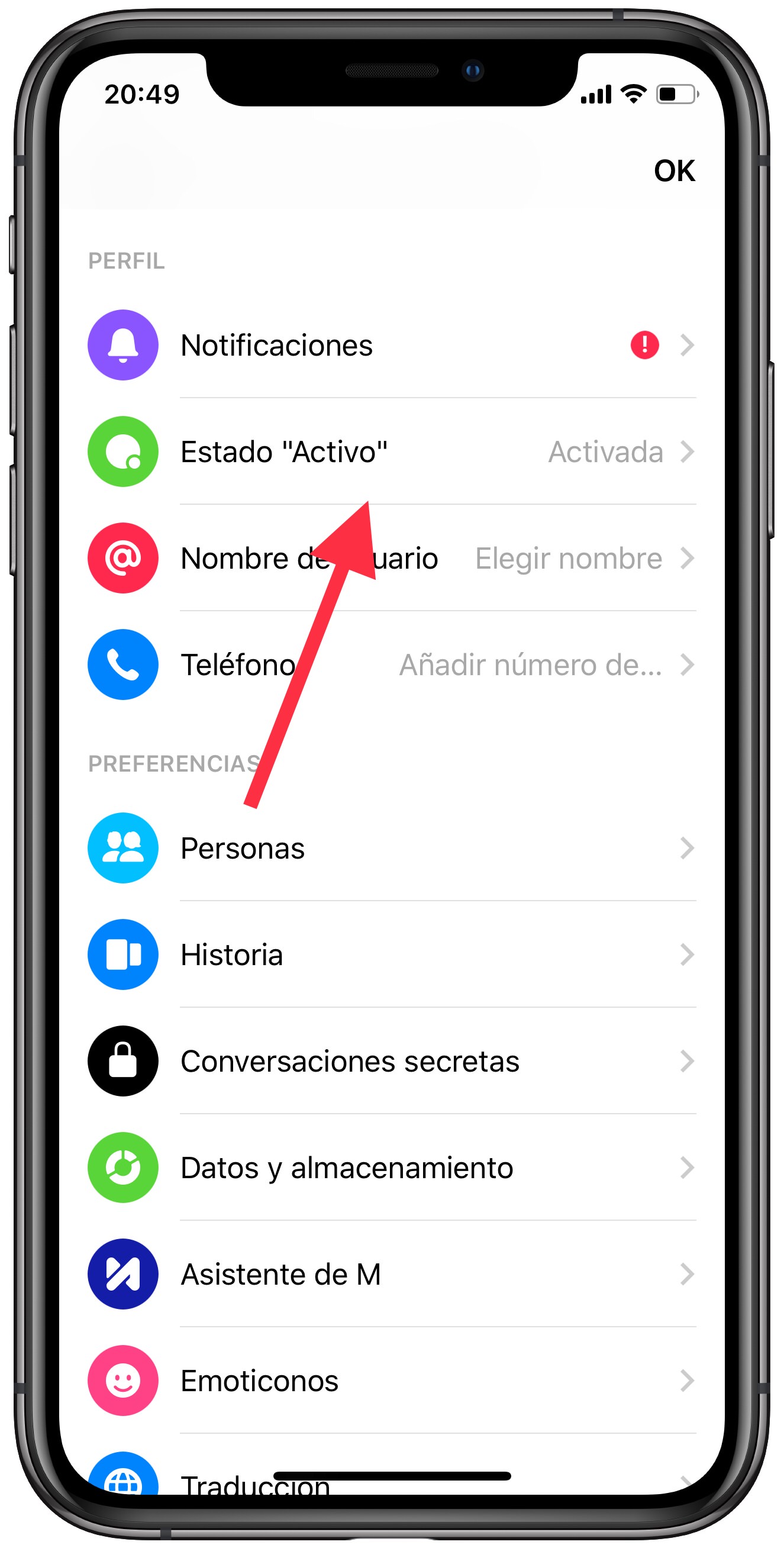 estado online en Facebook 4
