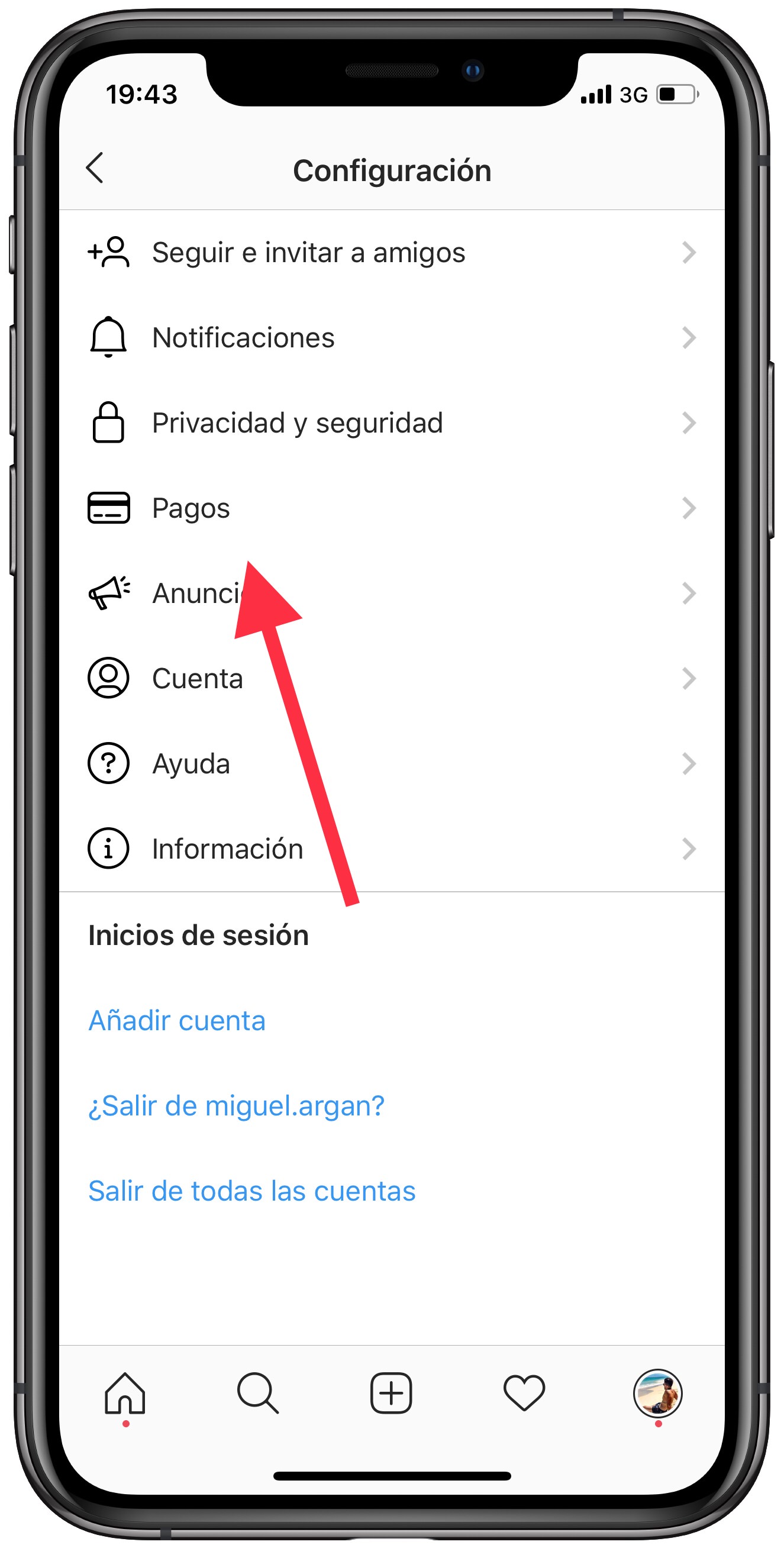pagos tarjeta de crédito a Instagram 1