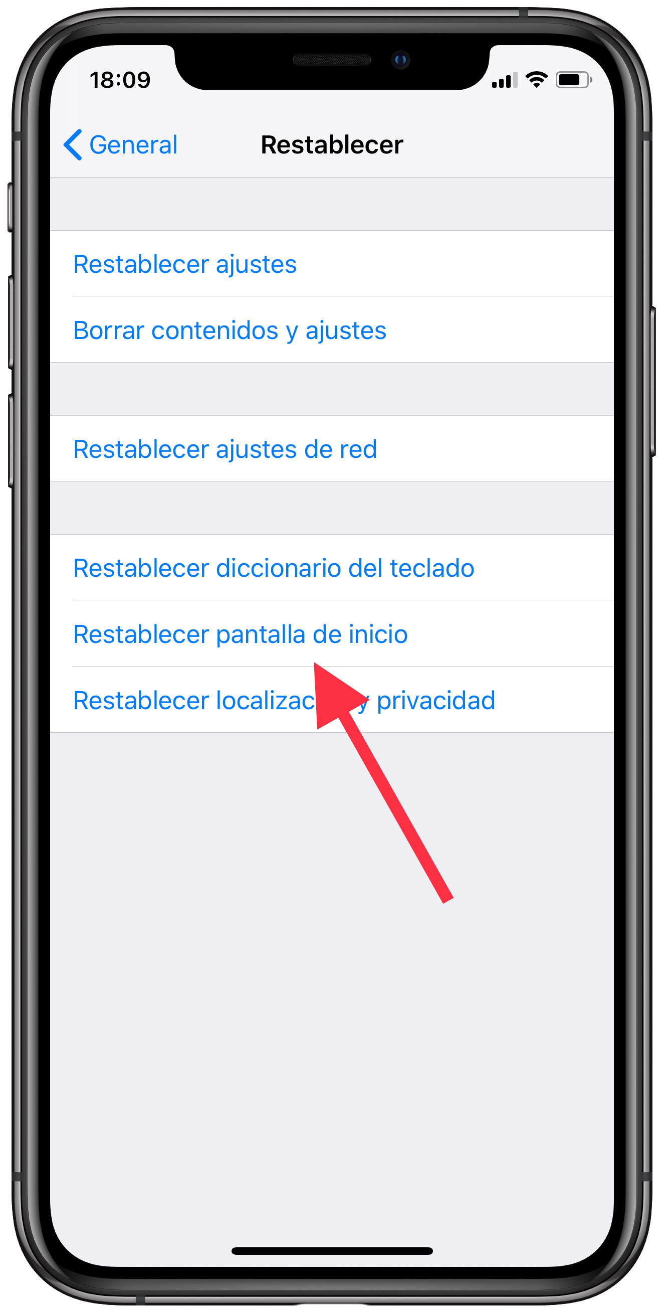 restablecer aplicaciones alfabéticamente 1