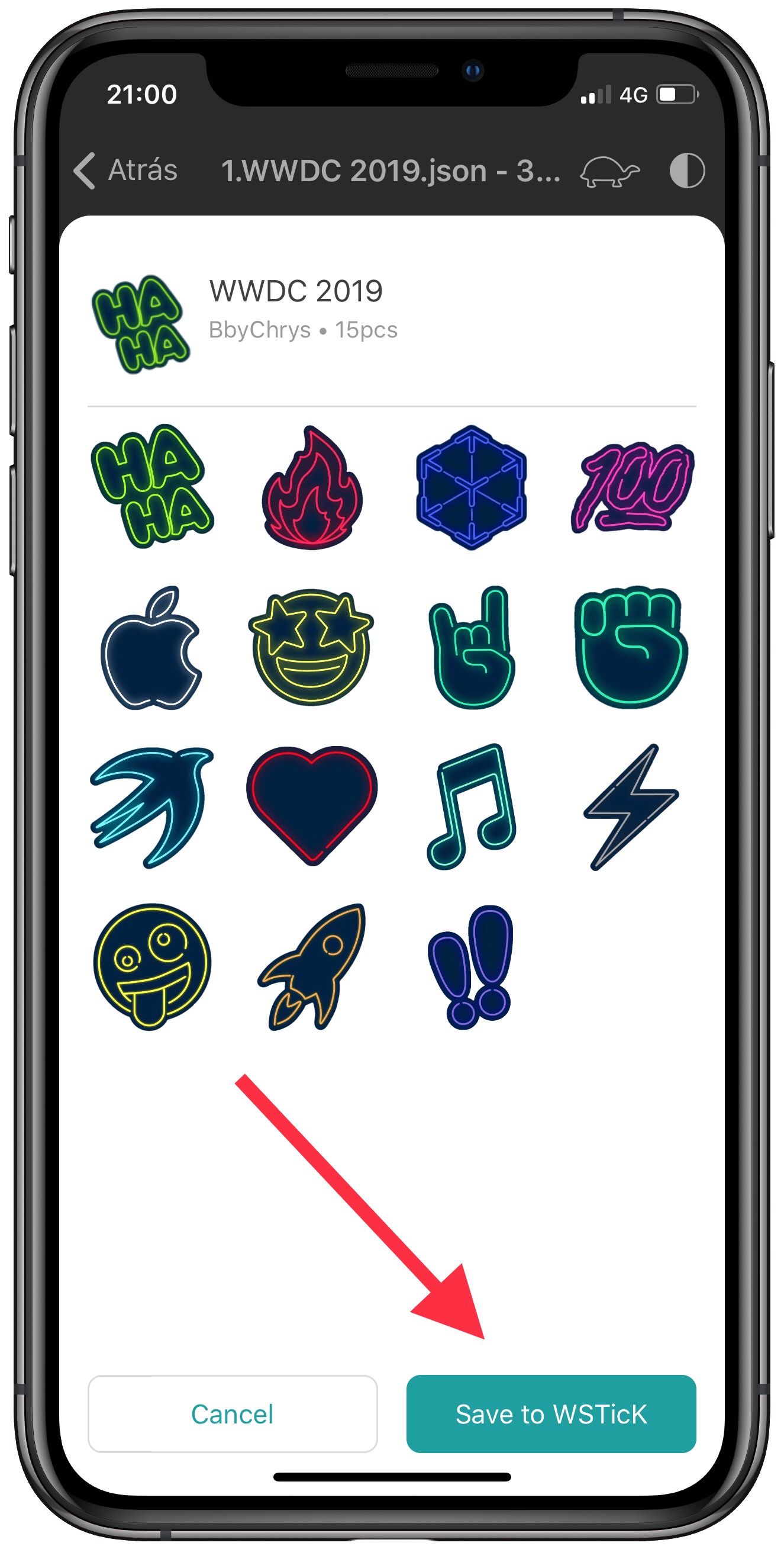 guardar stickers de la WWDC 19 en WhatsApp 5