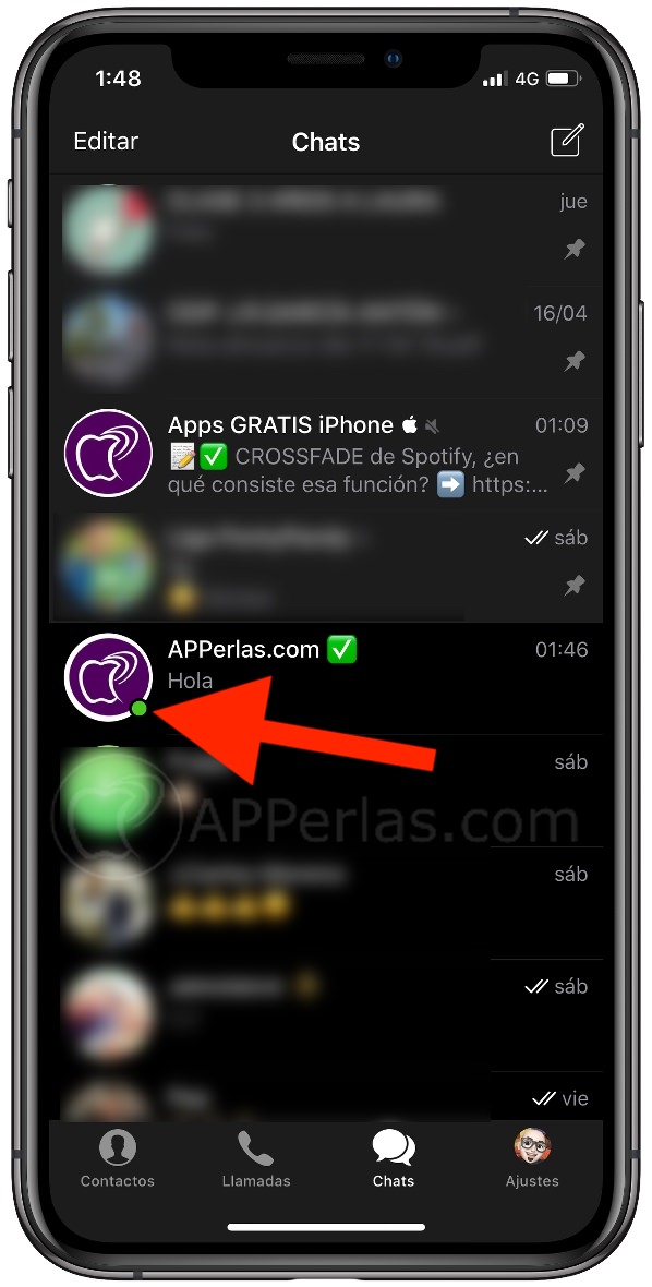 Punto verde que delata que estás en línea