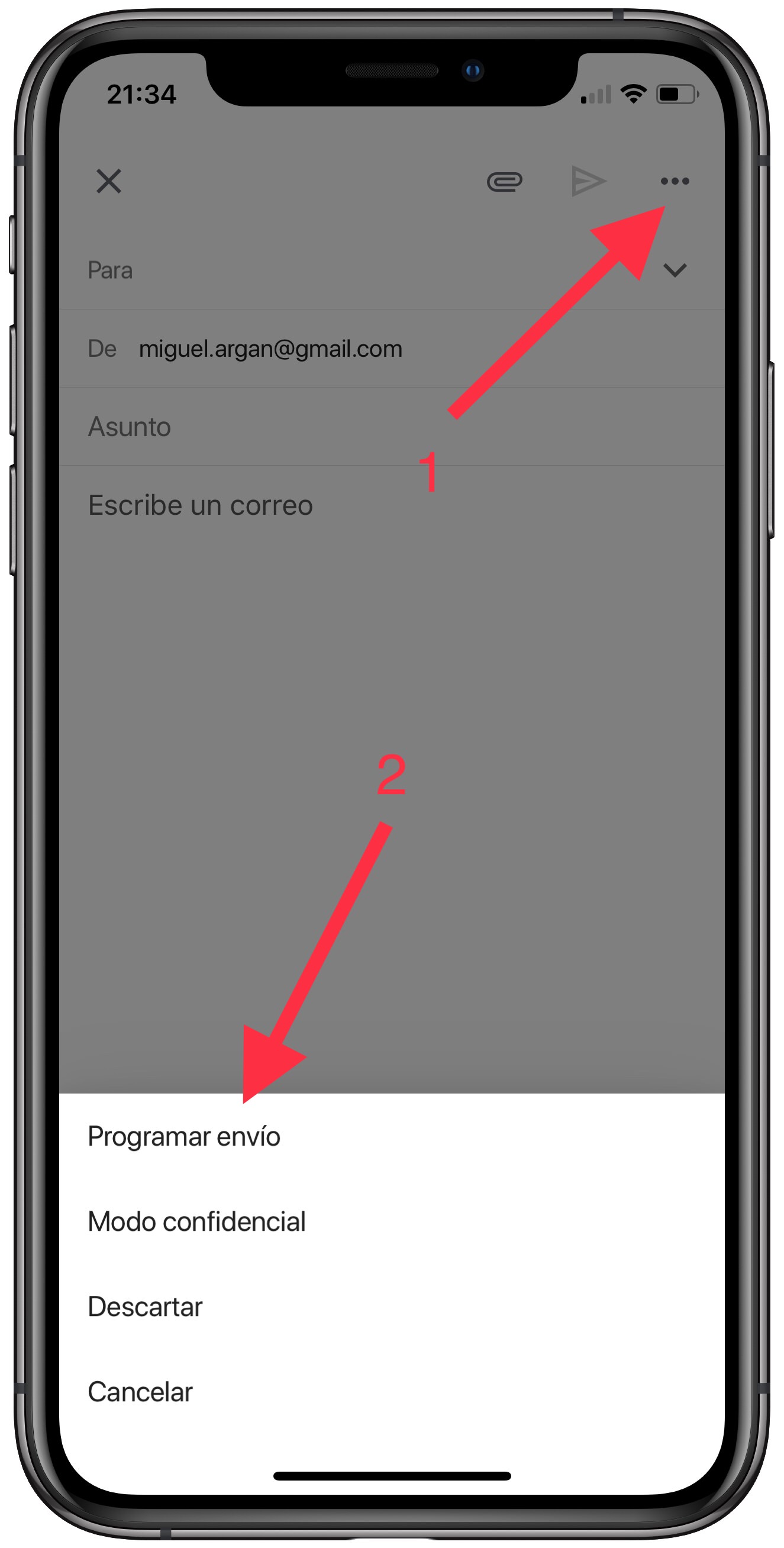 programar programar un correo en Gmail 1