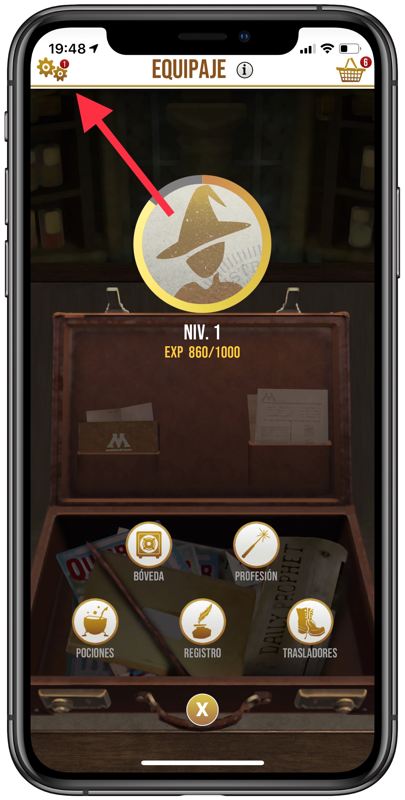 ajustes juego de Harry Potter