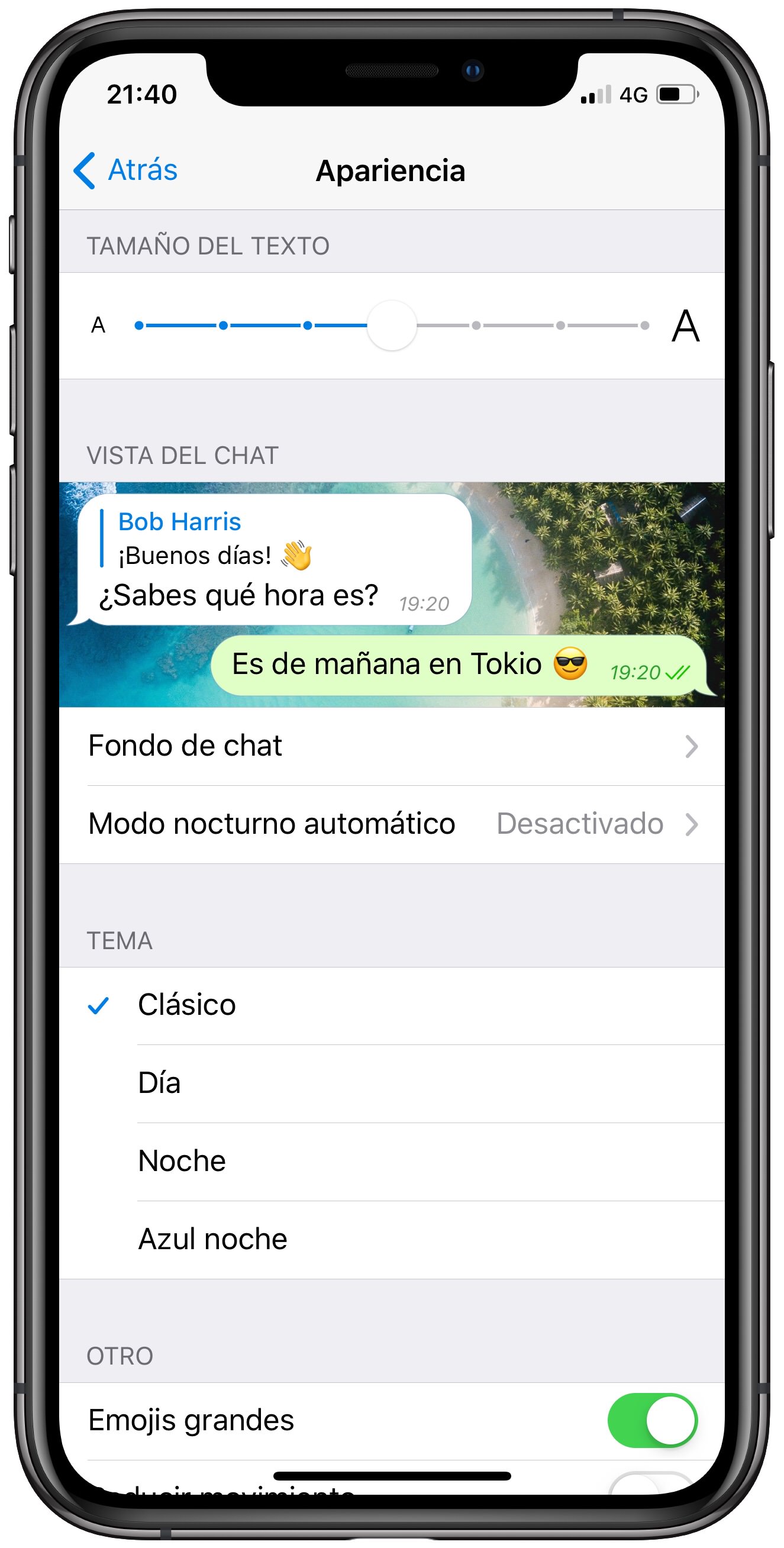 automático modo nocturno de Telegram 1