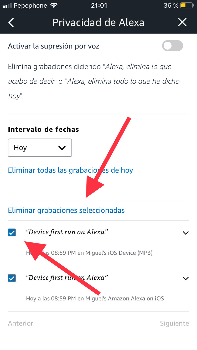 eliminar borrar las conversaciones con Alexa 3