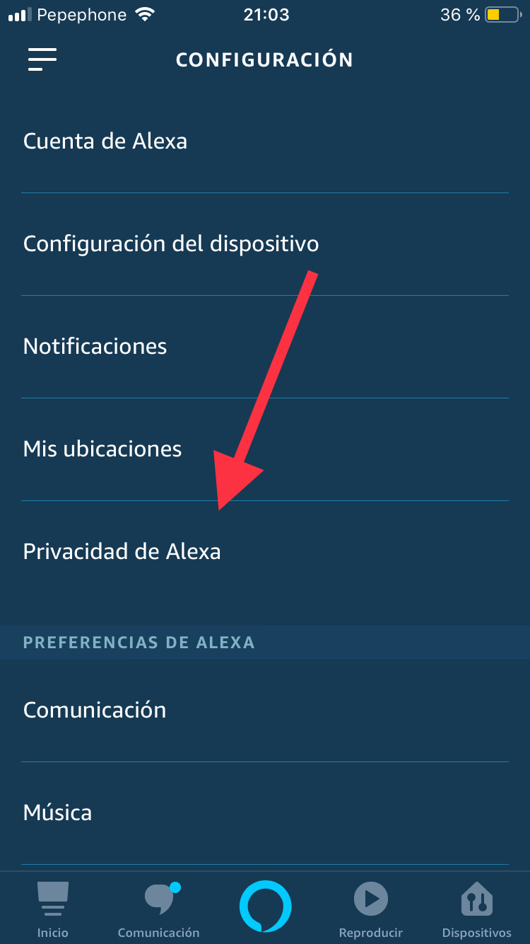 Privacidad borrar las conversaciones con Alexa 1