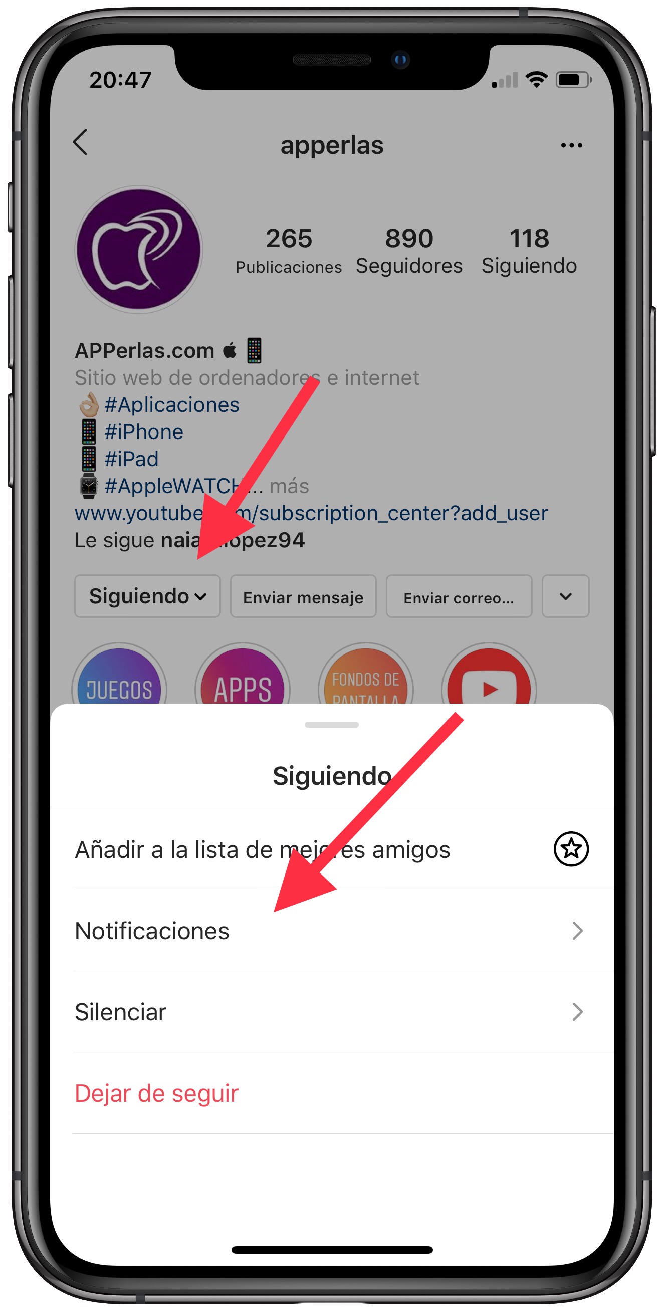Notificaciones truco de Instagram 1