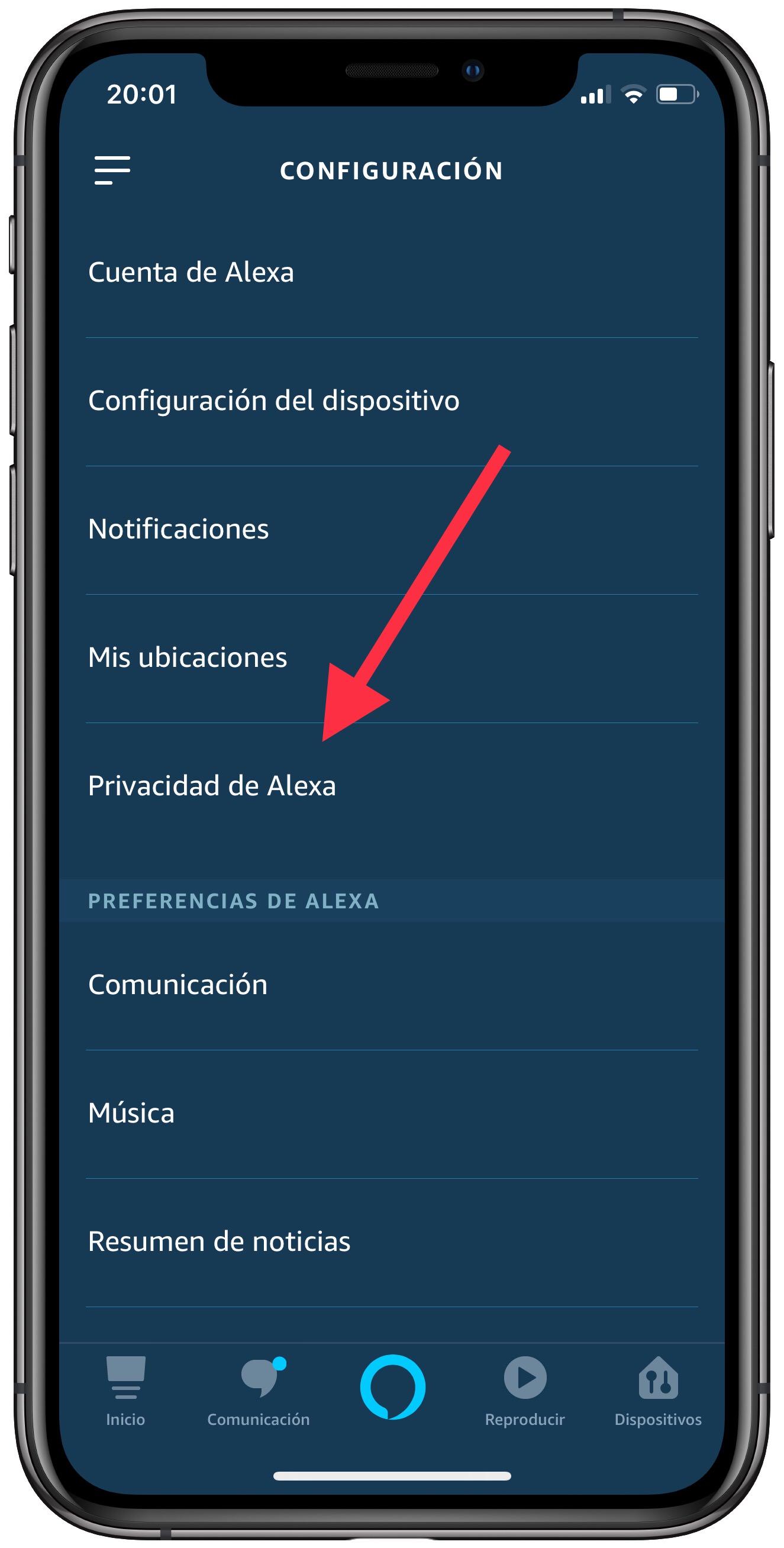 configuración Alexa no nos espíe 1