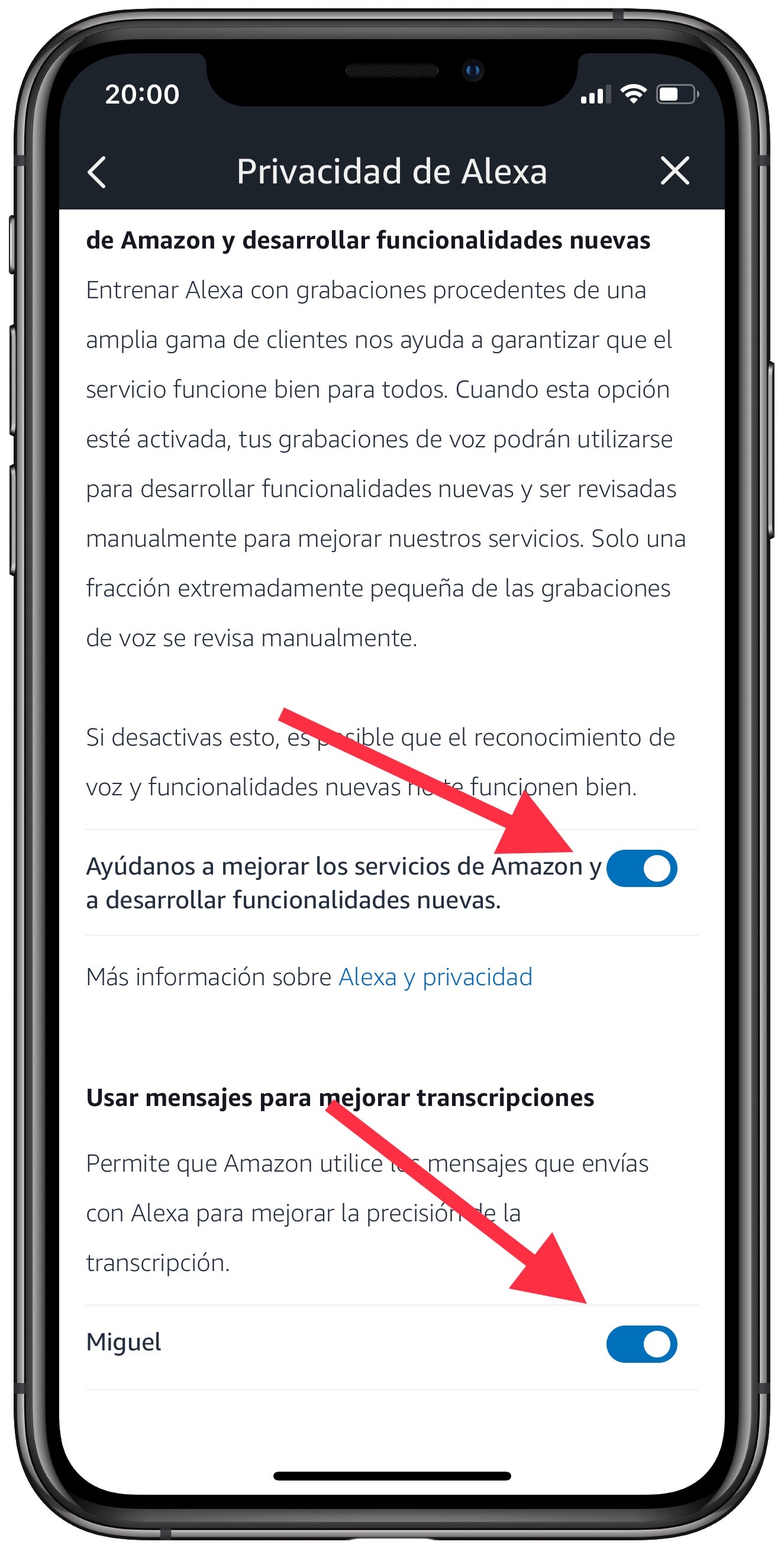 Desactivar Alexa no nos espíe 2