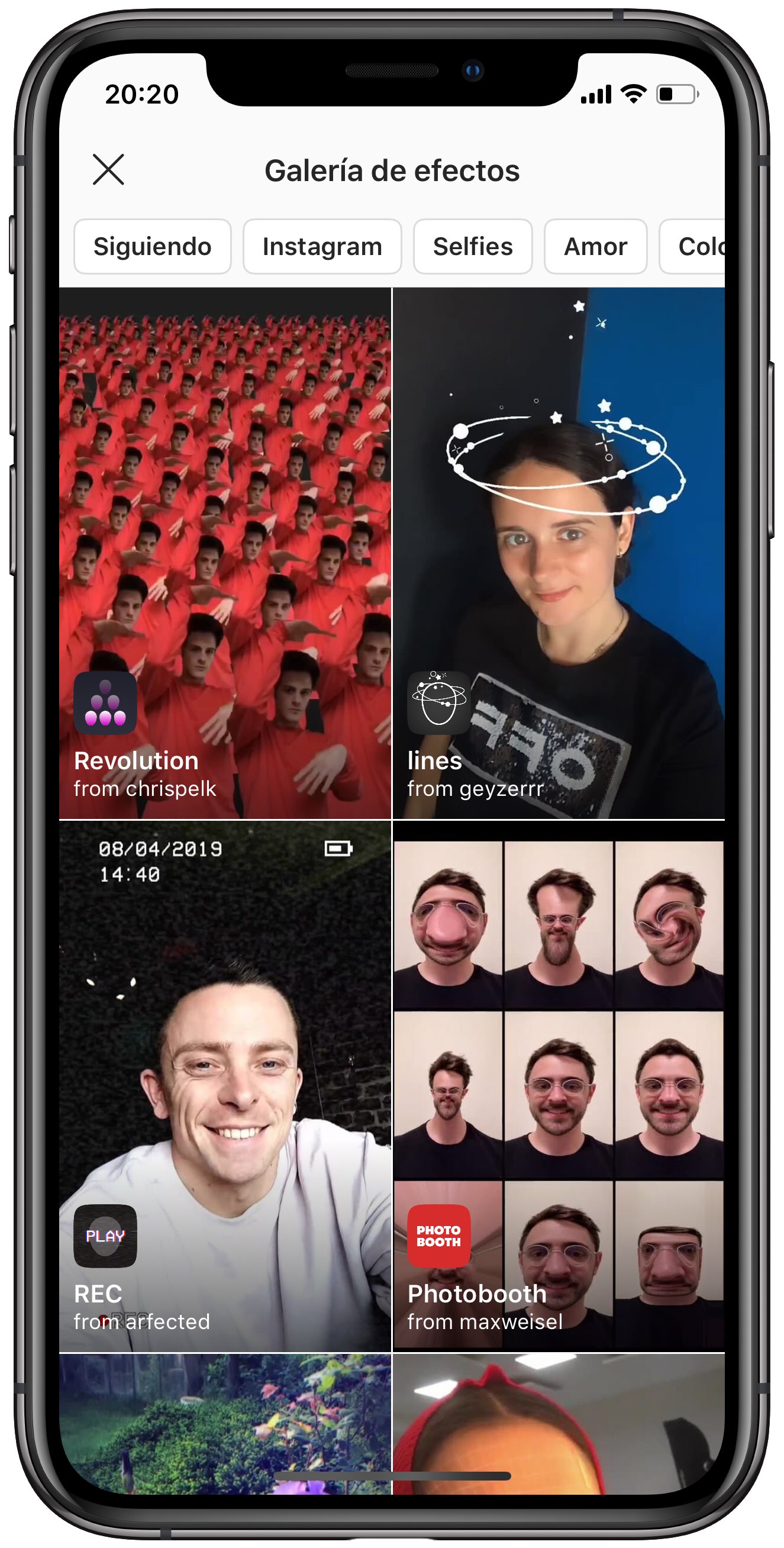 buscar nuevos efectos para Instagram 2