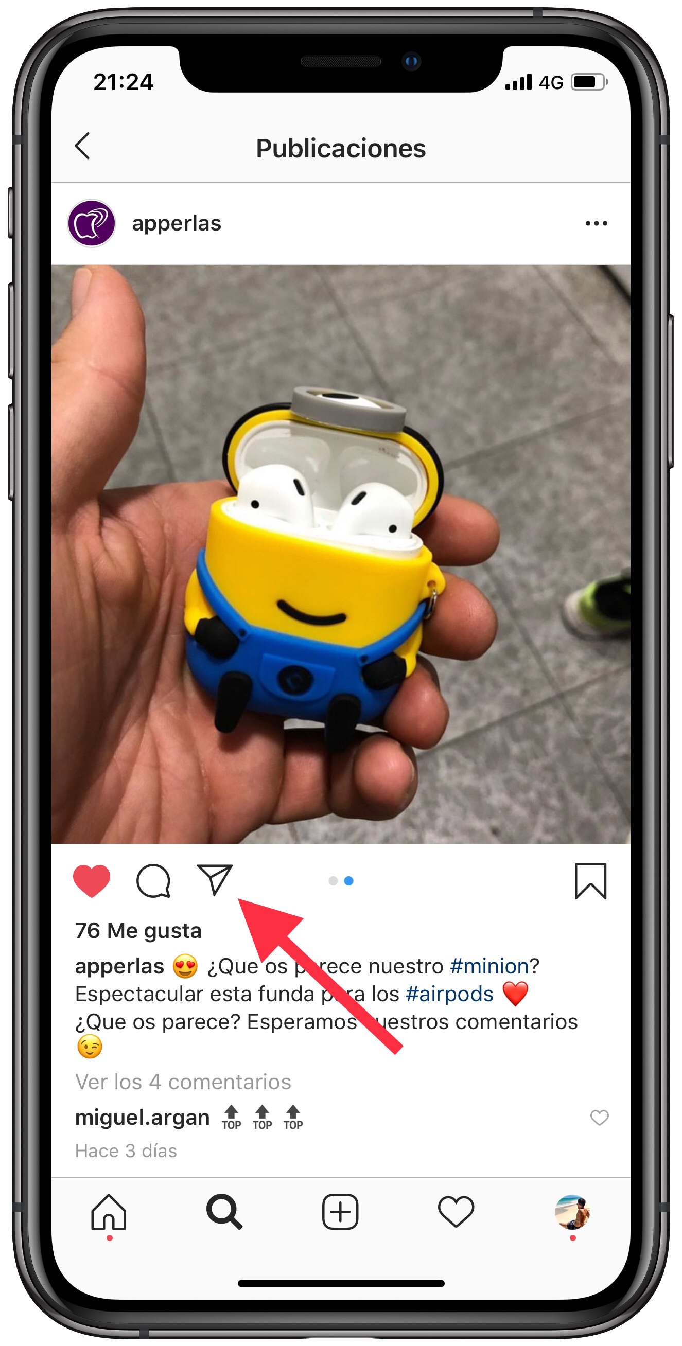 avión de papel publicar en Stories 1