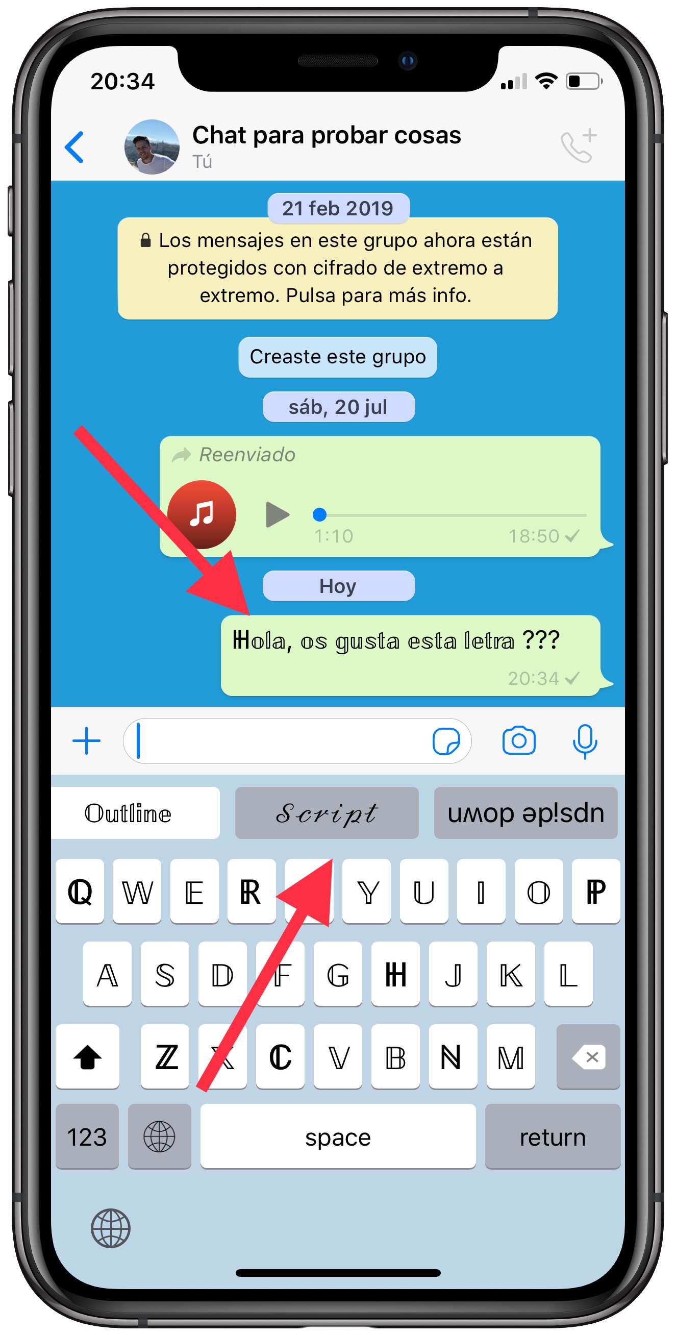 fuente tipo de letra en el teclado 3