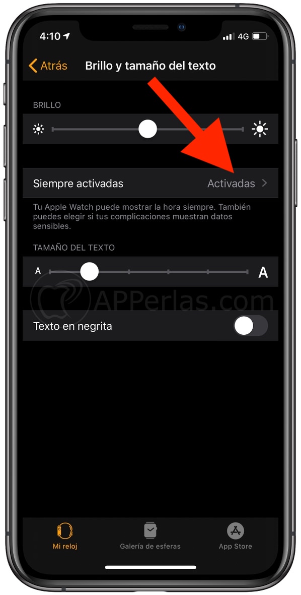 Desactiva la opción "Siempre activadas" Desactiva la opción "Siempre activadas"