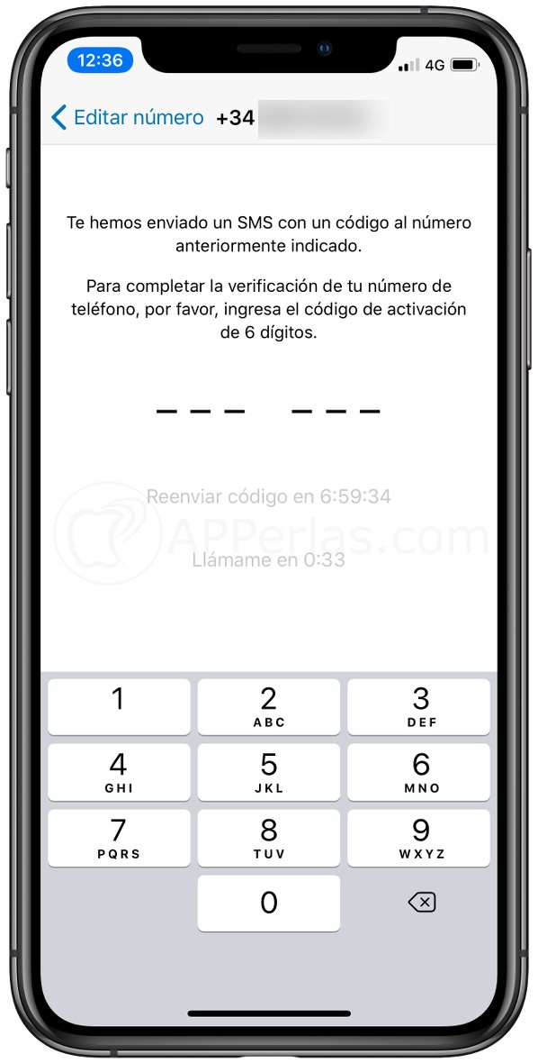 Añade el código recibido en el otro teléfono. Añade el código recibido en el otro teléfono.