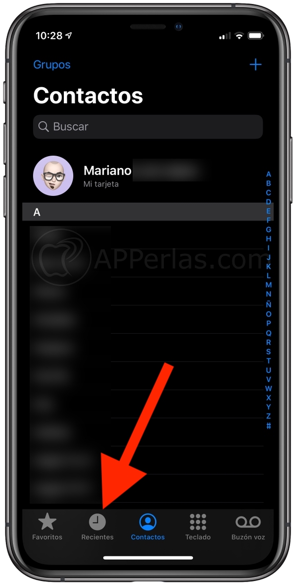 Llamadas recientes Llamadas recientes
