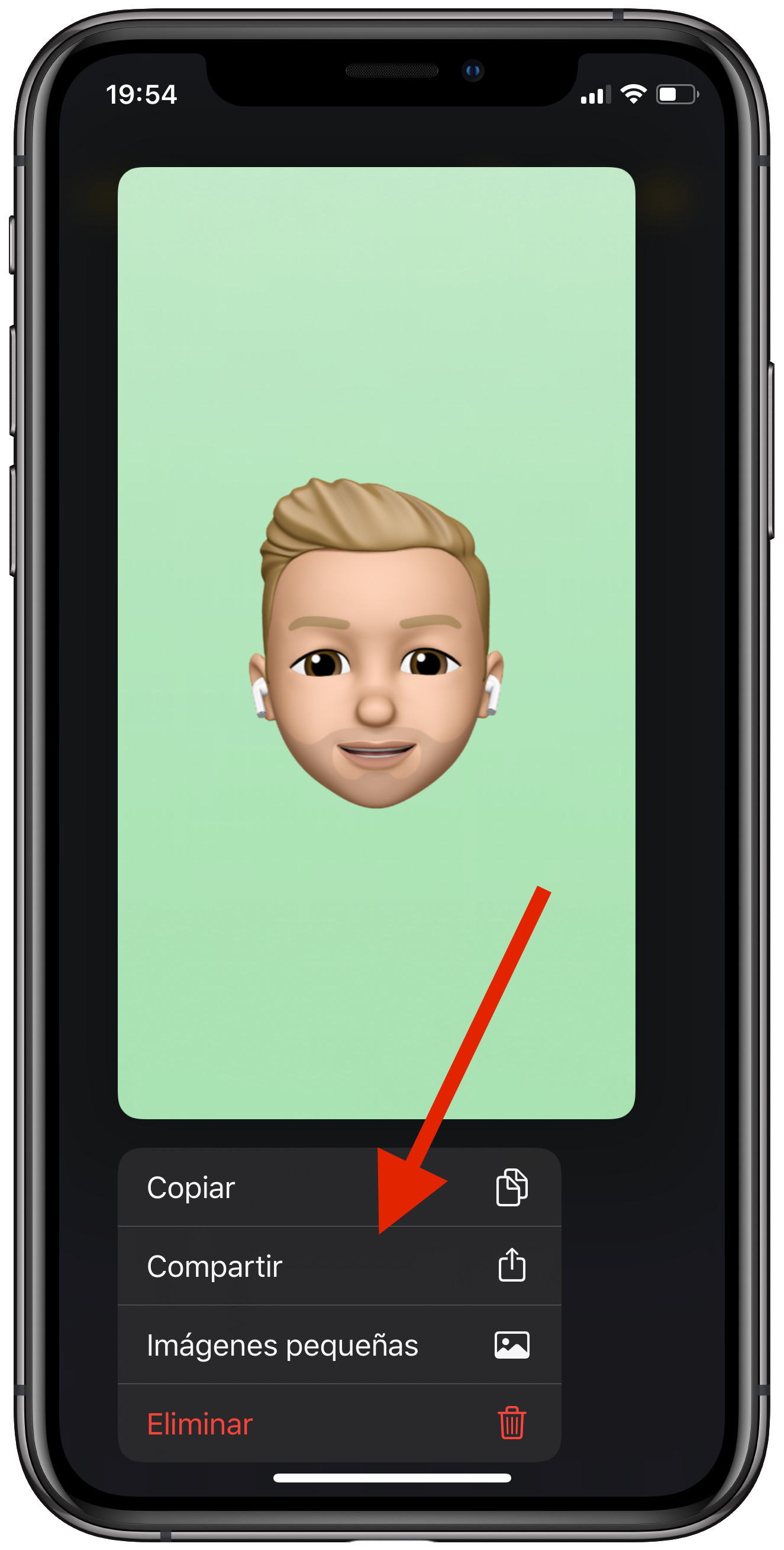 compartir Memoji como foto de perfil 2