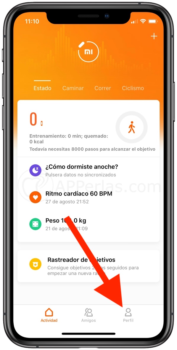 Accede a la opción Mi perfil Accede a la opción Mi perfil