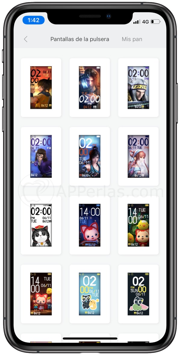Pantallas para la pulsera Pantallas para la pulsera