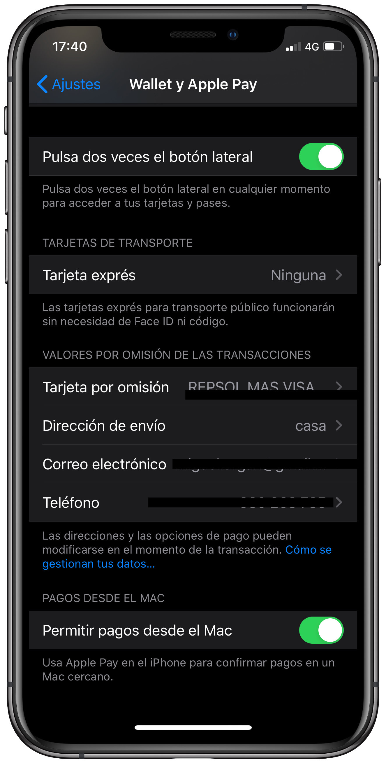 seleccionar tarjeta de Apple Pay 1