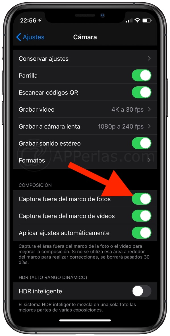 Captura fuera de marco en fotos y vídeos de iOS Captura fuera de marco en fotos y vídeos de iOS