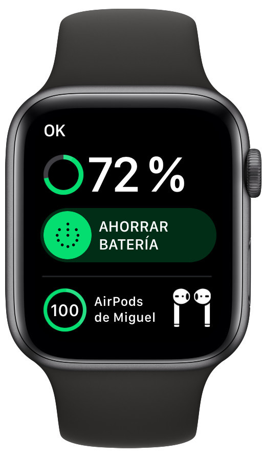 batería porcentaje de batería de los AirPods 2