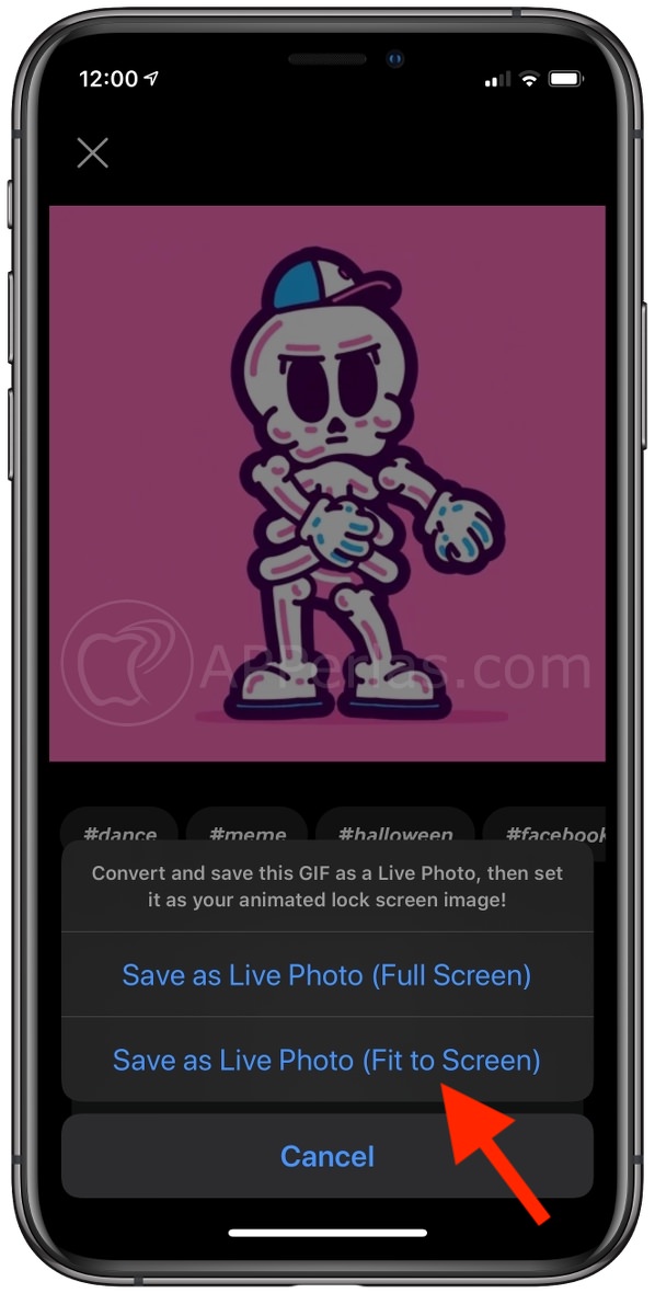 Elegir "Fit to Screen" para adaptarla a la pantalla del Watch Elegir "Fit to Screen" para adaptarla a la pantalla del Watch
