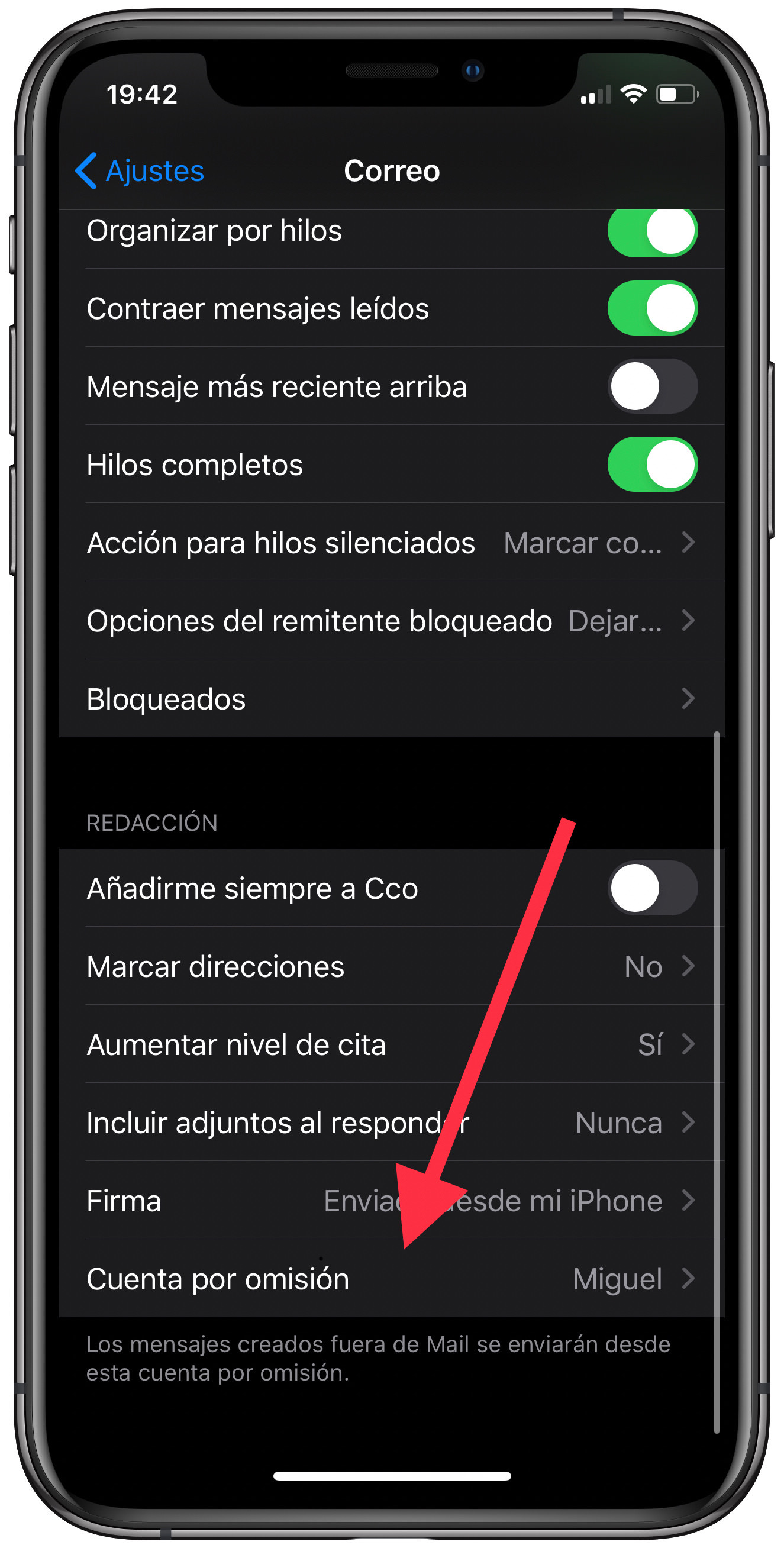 omisión cuenta de correo por omisión 1