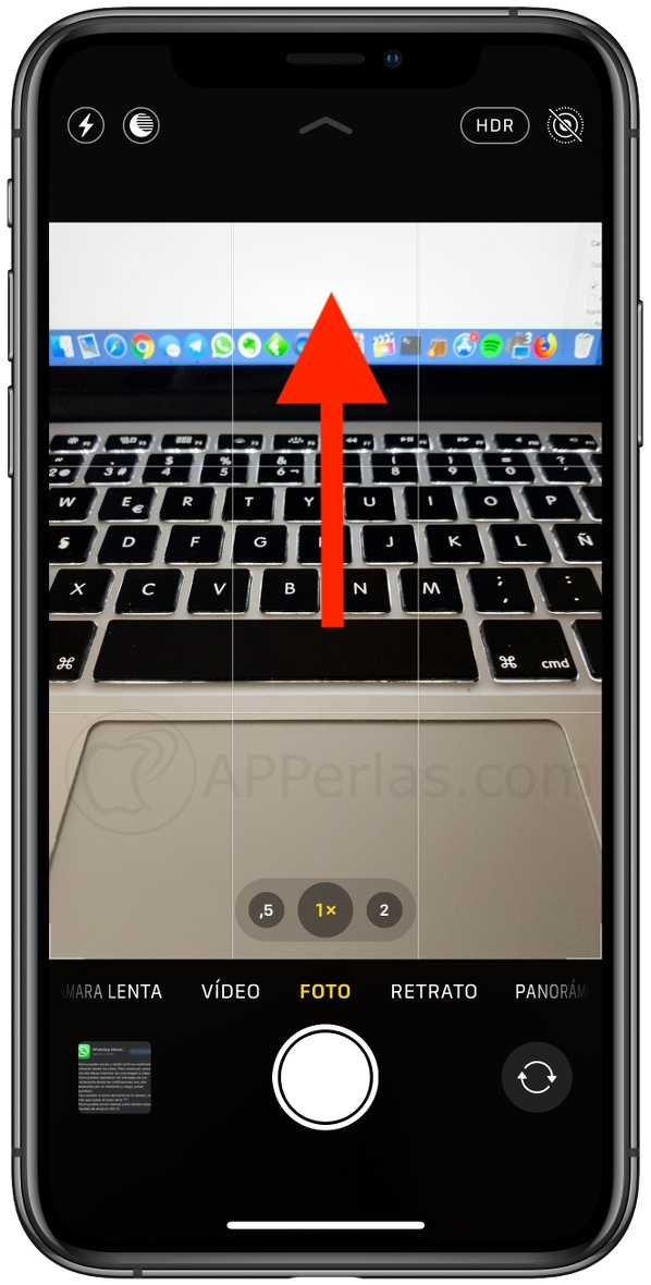 Pulsa y desplaza hacia arriba