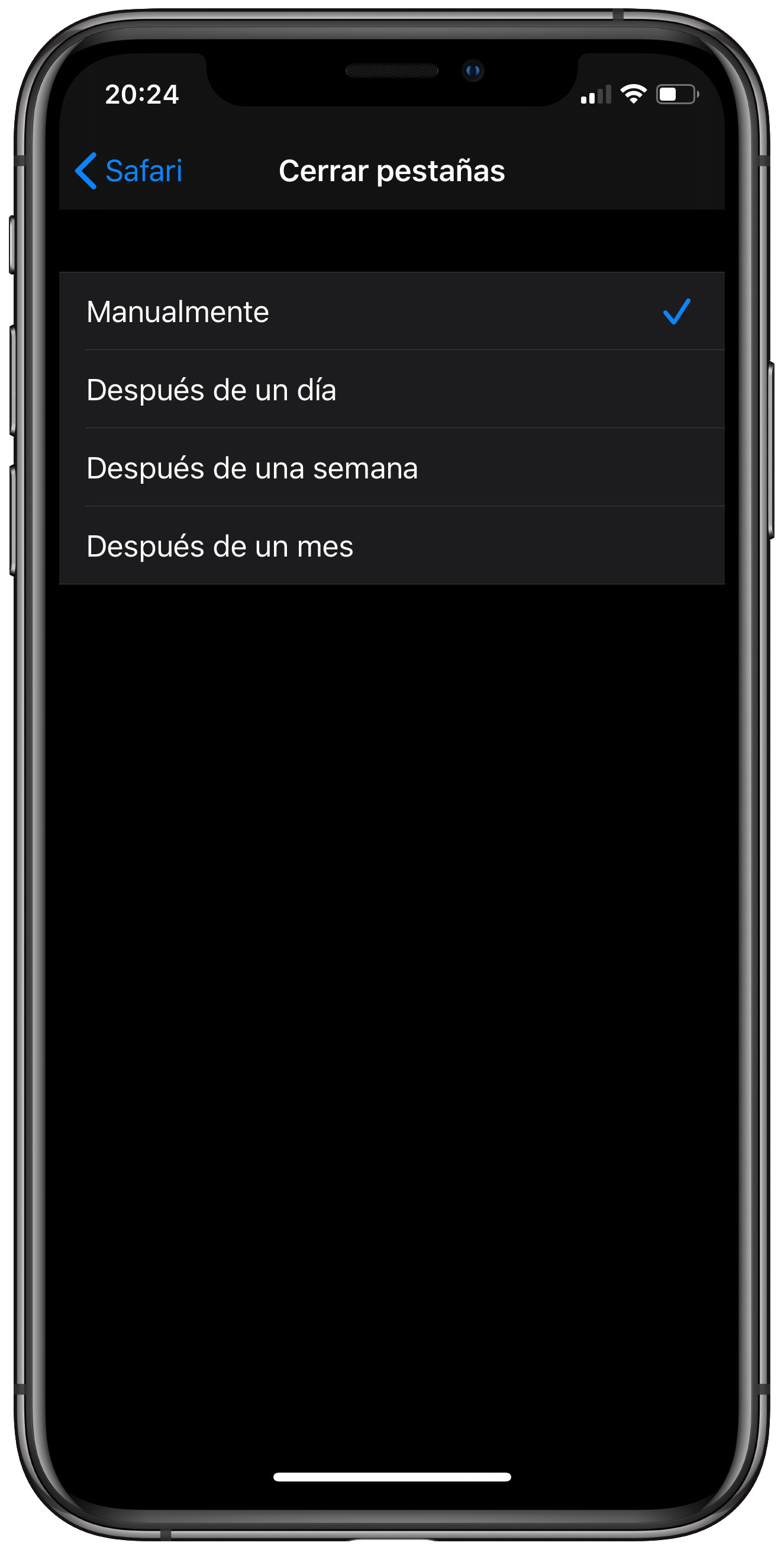 seleccionar eliminar las pestañas de Safari 2