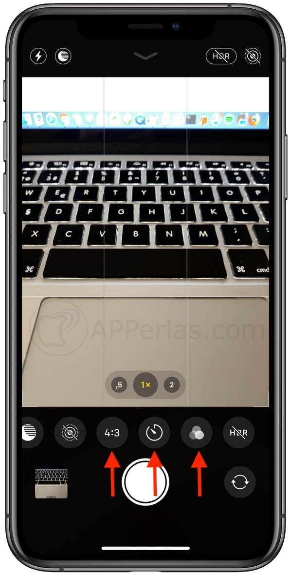 Formato, temporizador y filtros de la cámara del iPhone