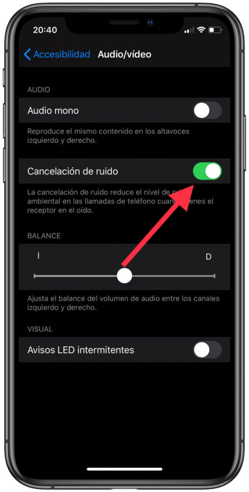 activar  cancelación de ruido 2