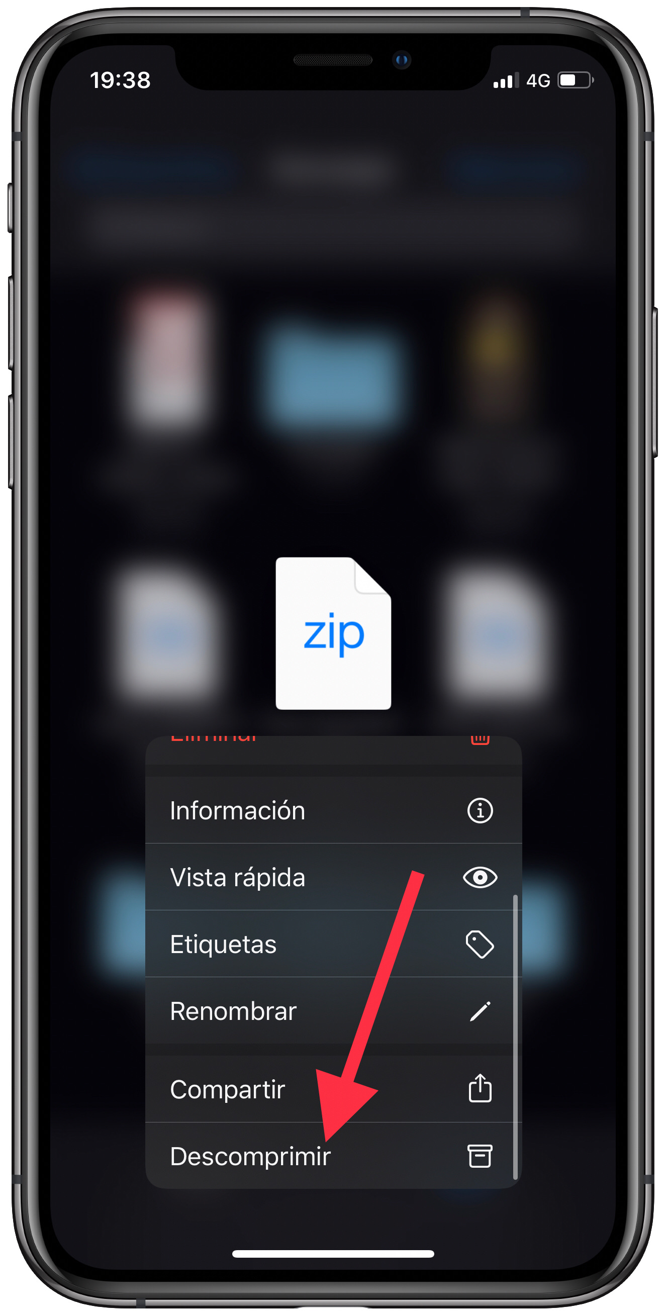 descomprimir archivos ZIP en el iPhone 1