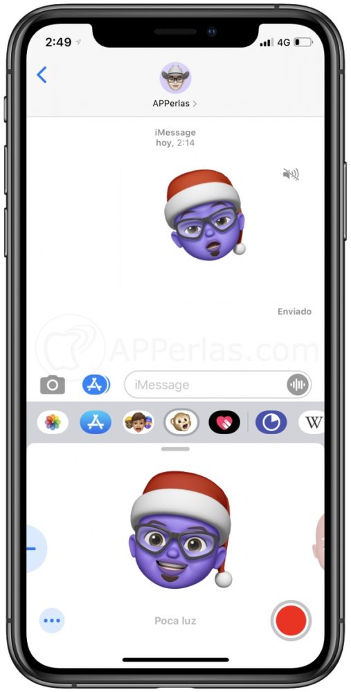 Interfaz para grabar el memoji con fondo blanco Interfaz para grabar el memoji con fondo blanco