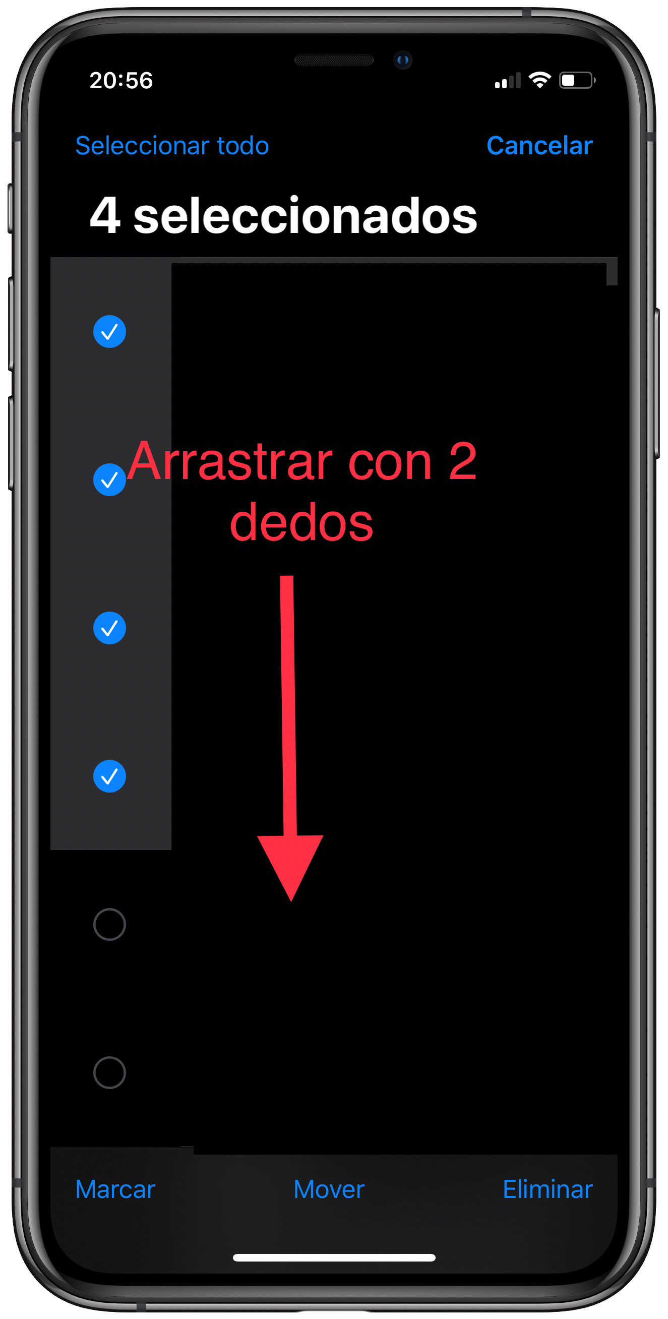 dedos seleccionar correos 1