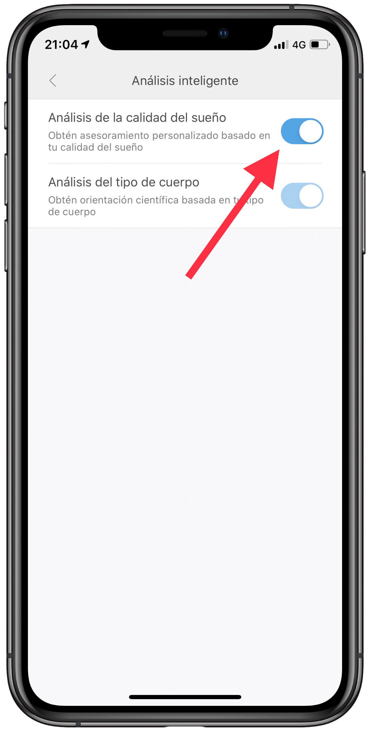 activar análisis del sueño en la Mi Band 2