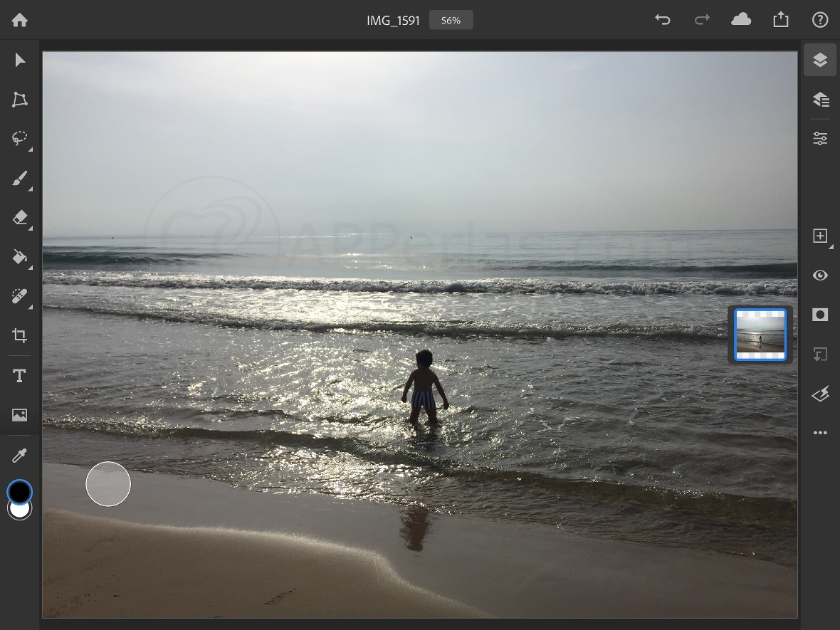 Interfaz de edición de Photoshop para iPadOS Interfaz de edición de Photoshop para iPadOS