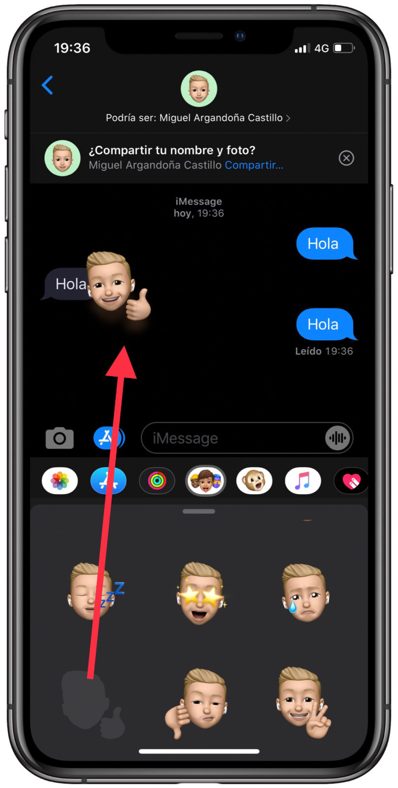 arrastrar conversaciones en iMessage 1