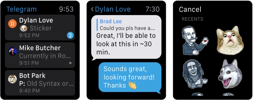 Telegram para Apple Watch Telegram para Apple Watch