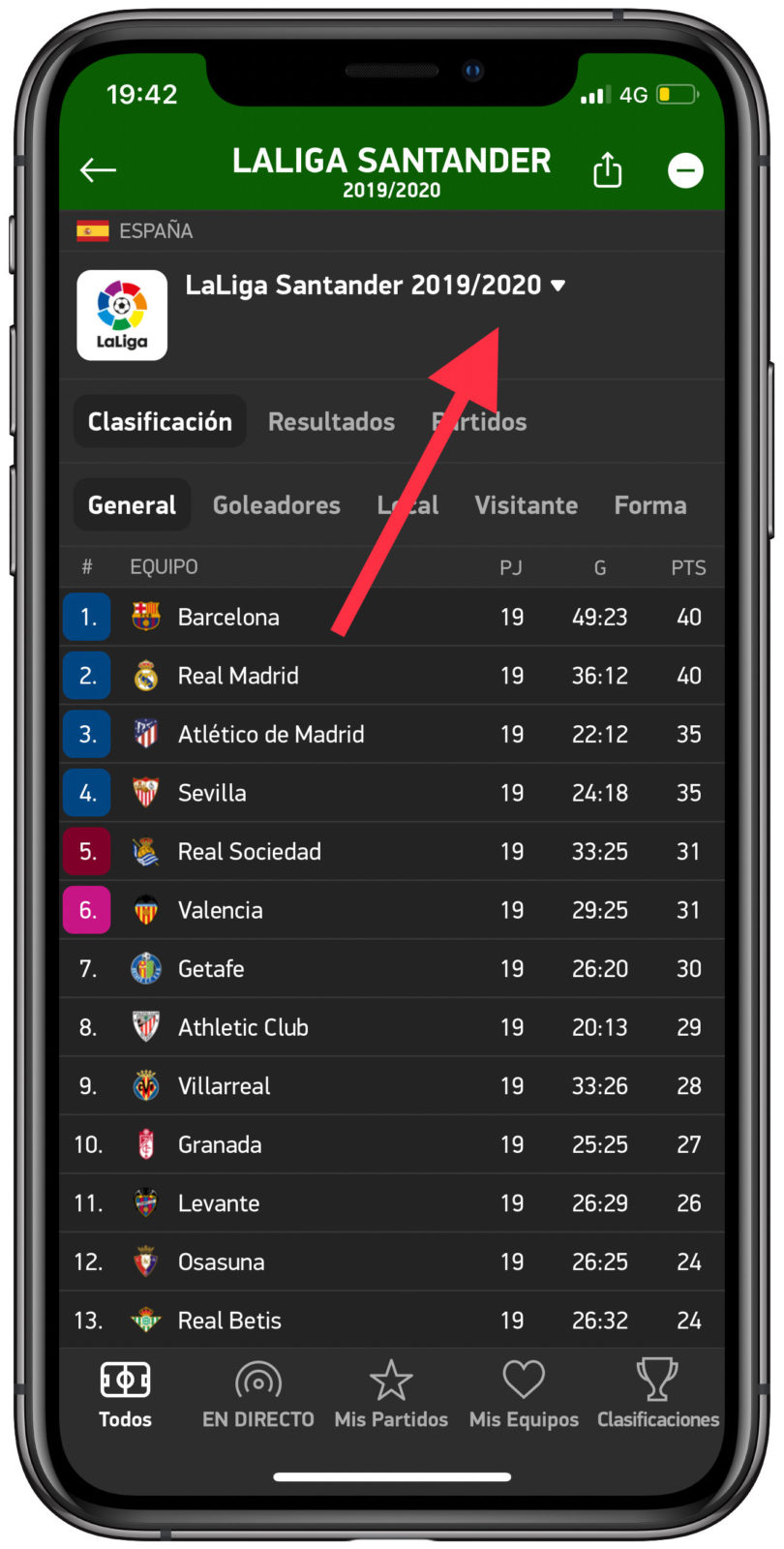 elegir ver las clasificaciones 1