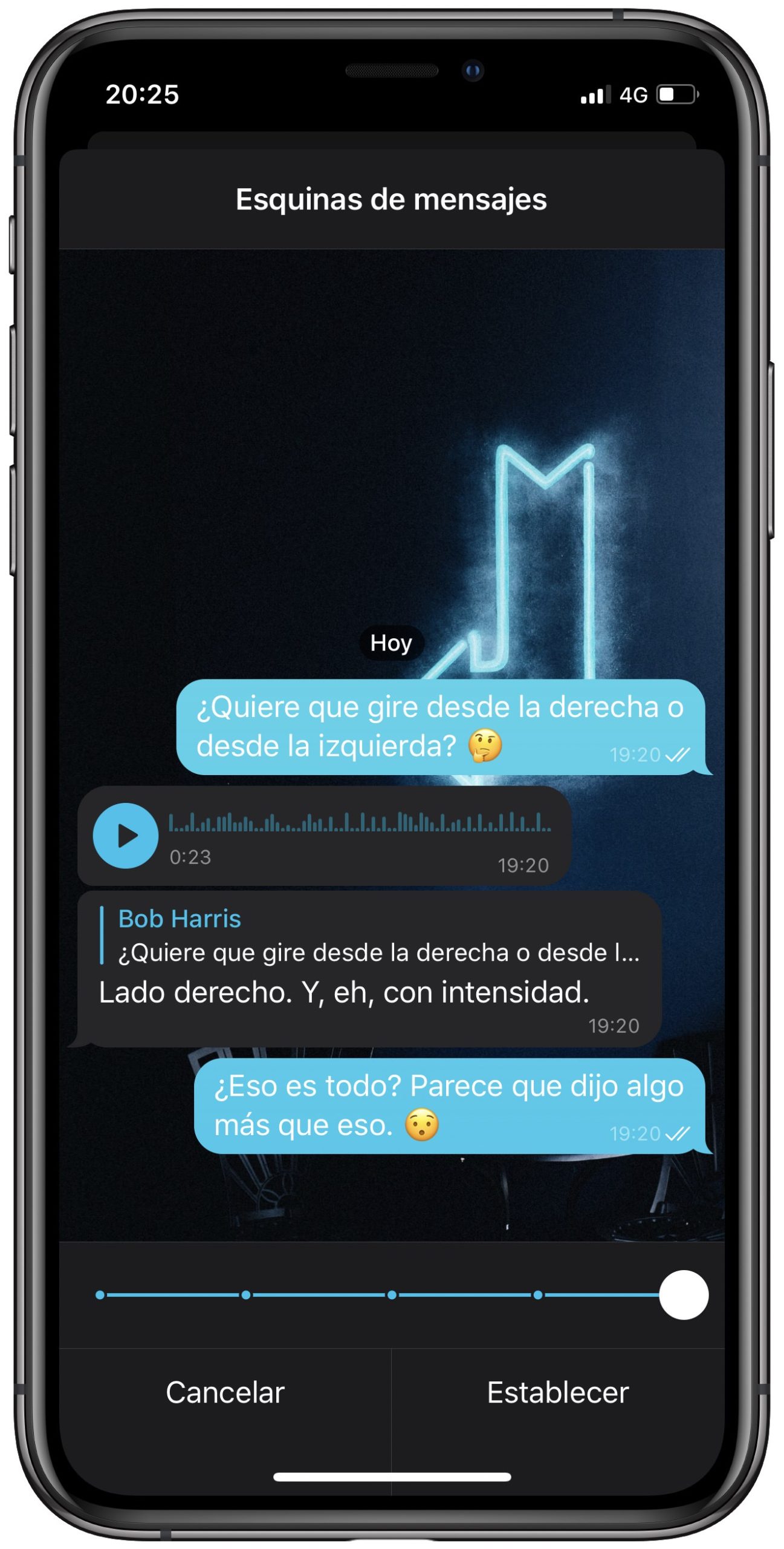 seleccionar apariencia de los mensajes 1