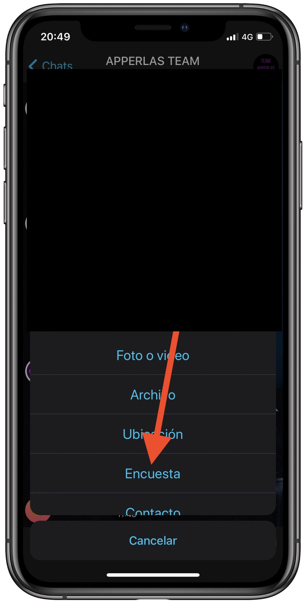 pestaña encuestas en Telegram 1