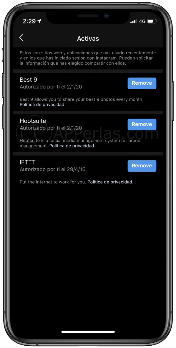 Elimina las apps y webs que no quieres que tengan acceso a tu información Elimina las apps y webs que no quieres que tengan acceso a tu información