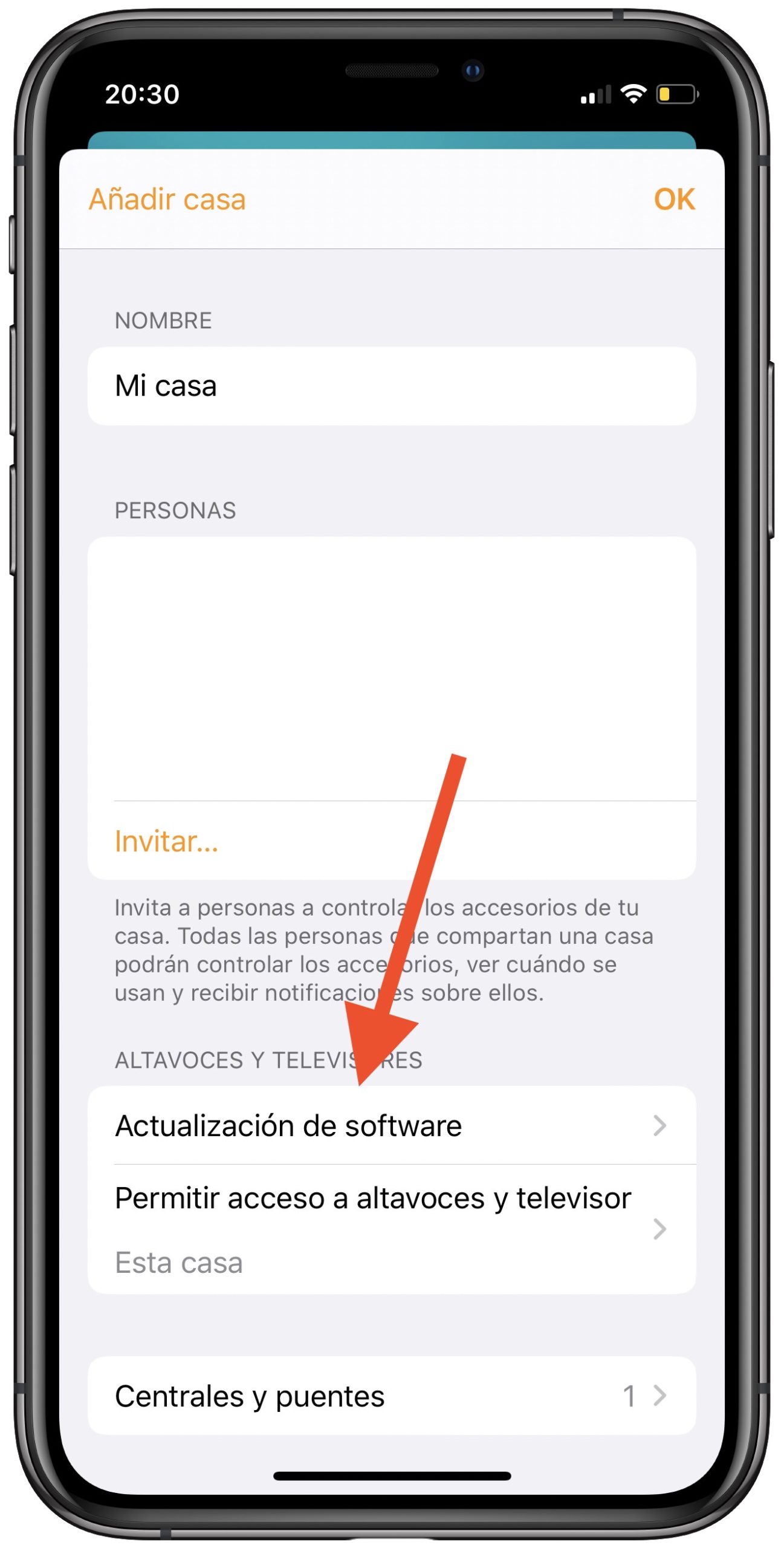 pestaña actualizaciones automáticas del HomePod 1