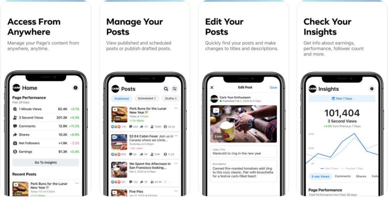 Creator Studio, app que complementa la aplicación Páginas de Facebook