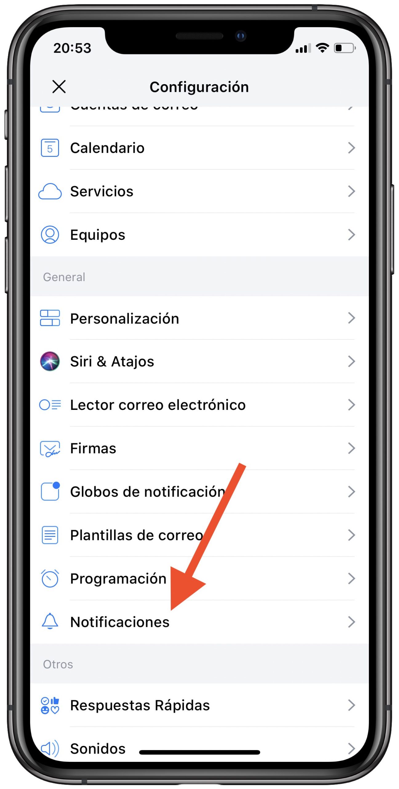 pestaña notificaciones de Spark 1