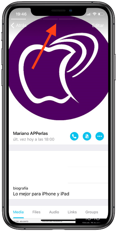deslizar perfil de un usuario de Telegram 2