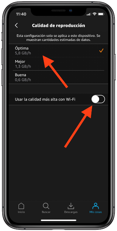 desactivar calidad en Amazon Prime 2