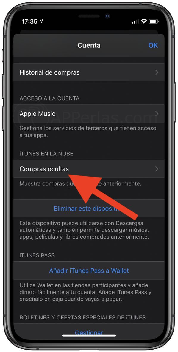 Opción de compras ocultas